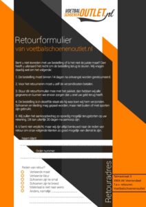 Dit is het formulier dat u kunt gebruiken om uw schoenen terug te sturen.